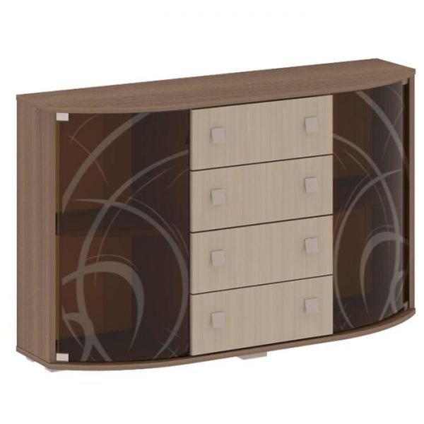 Комод Рио-1 1280х414х790 Ясень Шимо темный , Ясень Шимо светлый