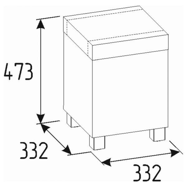 Банкетка Nature 44, 332 ? 332 ? 473 мм, цвет чёрный