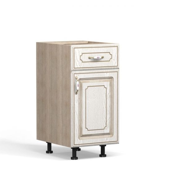 Шкаф напольный 1-ящ 1дв Анжелика 400х510х820 Дуб молочный/Ясень