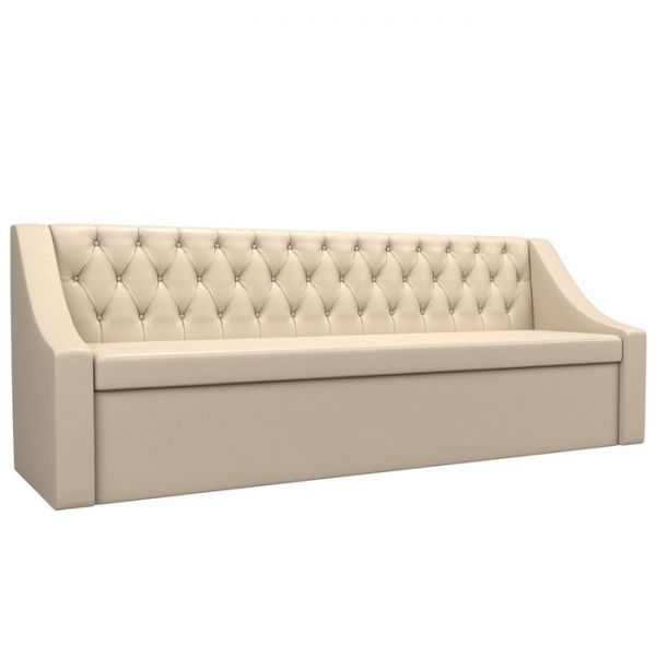 Кухонный прямой диван «Мерлин», механизм дельфин, рогожка, цвет серый