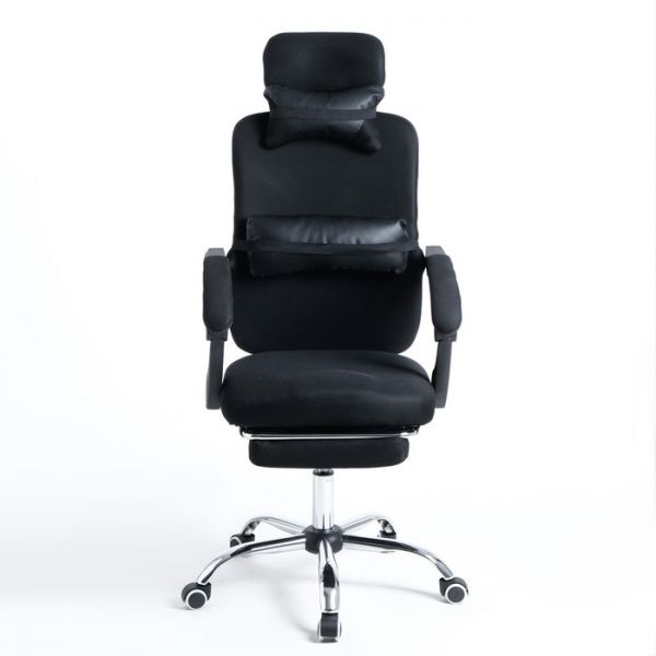 Кресло для оператора 818 черное, с подставкой для ног