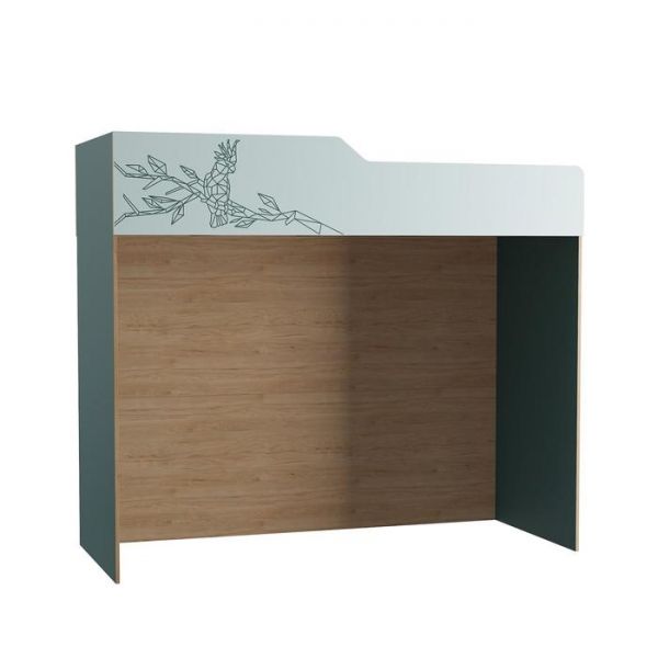 Кровать-чердак Гудвин 11.15, 2078х890х1810, Гикори рокфорд/Бензин/Мята