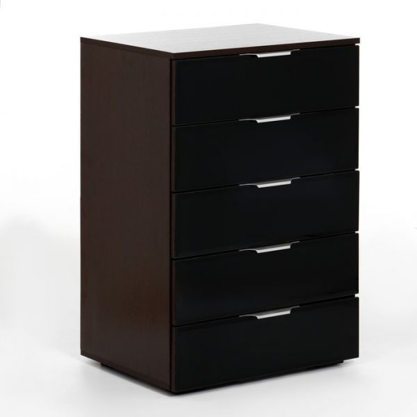 Комод  Алекса 602х460х914 венге/лакобель чёрного цвета