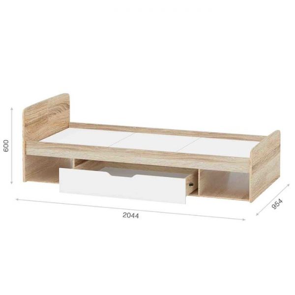 Кровать «Стелс», 90 ? 200 см, цвет дуб сонома / белый