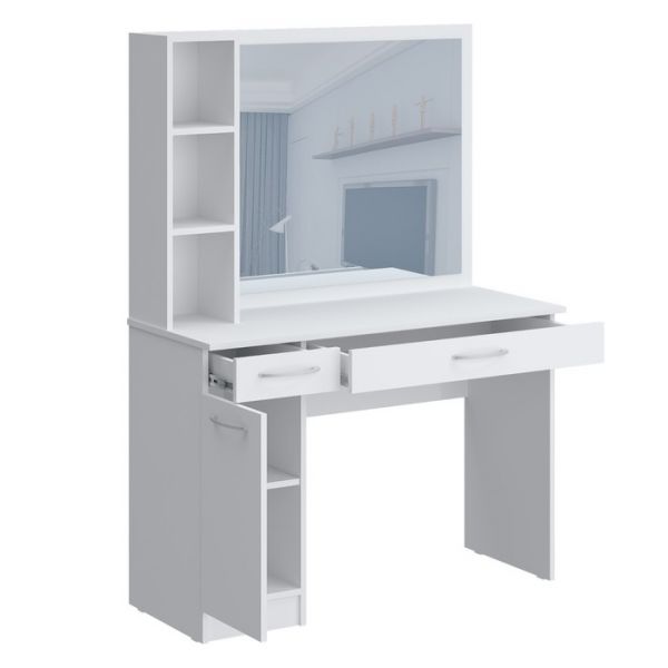 Стол туалетный с зеркалом «Париж», 1100 ? 450 ? 1504 мм, цвет белый