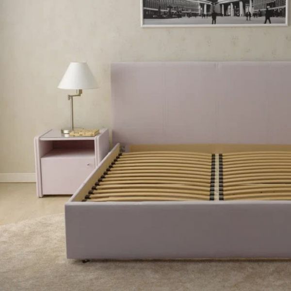 Кровать «Атриум» с ПМ, 1400 ? 2000 мм, 1 ящик, велюр, цвет velutto 10