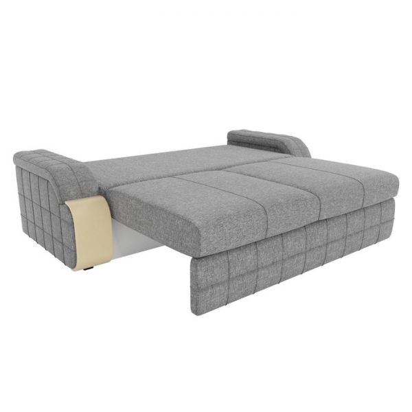 Диван прямой «Николь», механизм еврокнижка, рогожка, цвет серый / бежевый