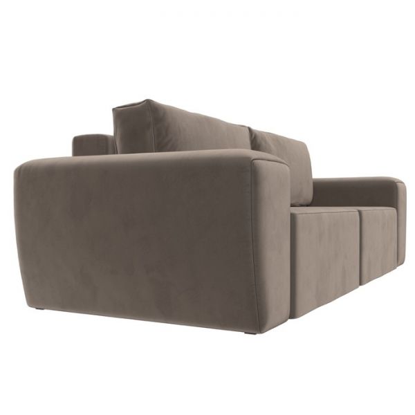 Прямой диван «Беккер», механизм еврокнижка, велюр, цвет бежевый