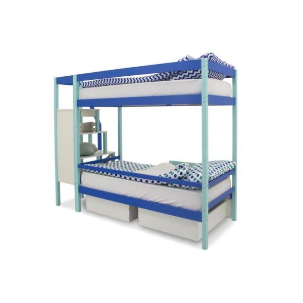 Детская двухъярусная кровать Бельмарко Svogen мятно-синий