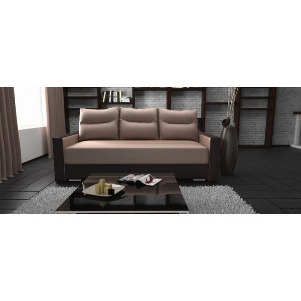 Диван «Софья», бельевой короб, механизм тик-так, цвет Savana Hazel/Teos Dark Brown