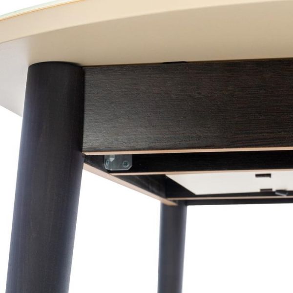 Стол раздвижной Leset Акра 1Р, венге, стекло кремовое 1100/1400х700х740