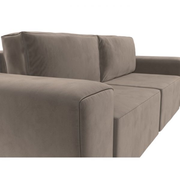 Прямой диван «Беккер», механизм еврокнижка, велюр, цвет бежевый