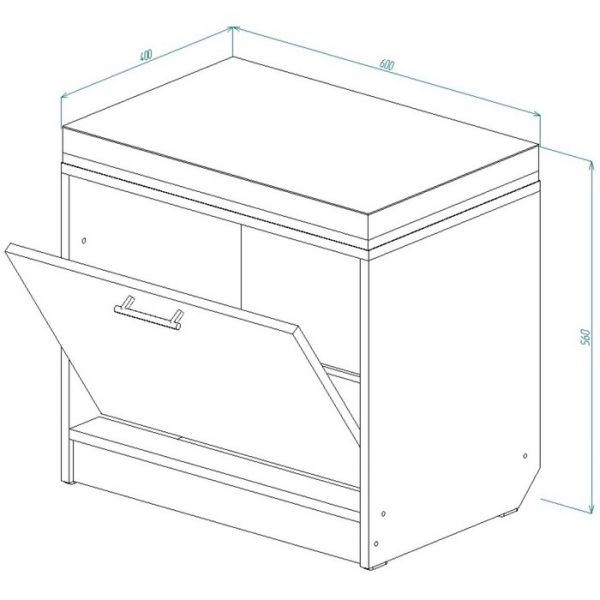 Обувница Об-3 560х600х400 Ясень Шимо Светлый/темный