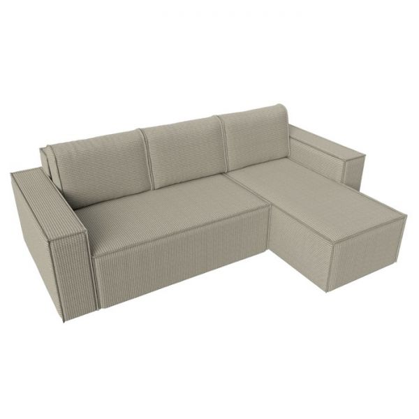 Угловой диван «Куба», механизм еврокнижка, рогожка, цвет бежевый