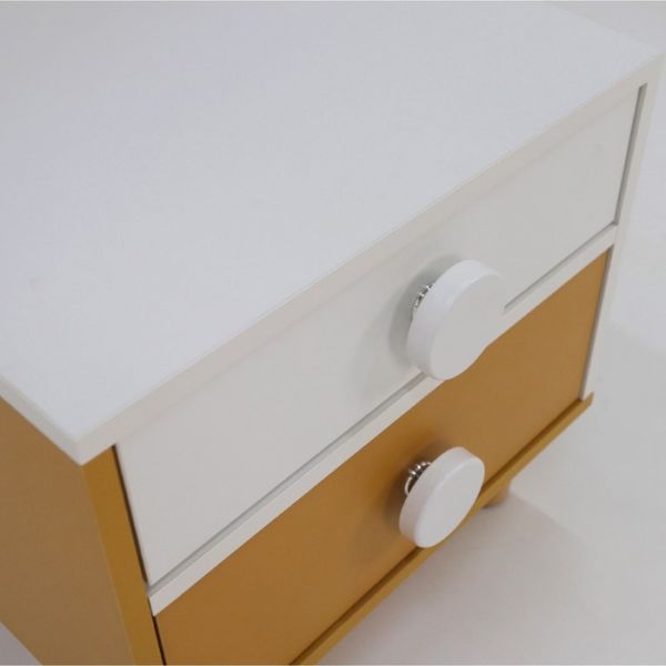 Тумба прикроватная Манго-5 500х460х580 белый/охра/палермо