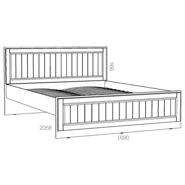 Кровать Оливия НМ 040.34 Х, 1600х2000, Белое дерево/Дуб Сонома
