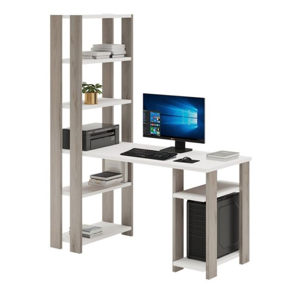 Компьютерный стол, 1400 ? 650 ? 1800 мм, цвет белый