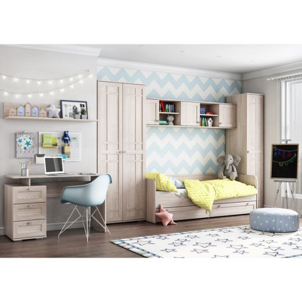 Кровать с кроватным основанием Кр-36 РИВЬЕРА, 800х2000, Ясень Шимо Светлый