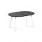 Стол РИМ D-940/1390х940х760 Камень Черный/Опора Гермес белая глянцевая