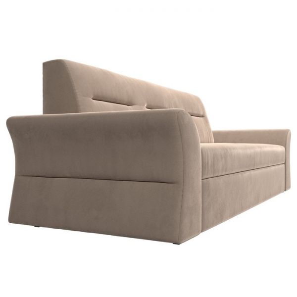 Прямой диван «Клайд», механизм дельфин, велюр, цвет бежевый