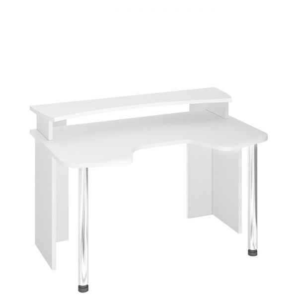 Стол СКЛ-Игр140 с надстройкой, 1400 ? 900 ? 950 мм, цвет белый жемчуг