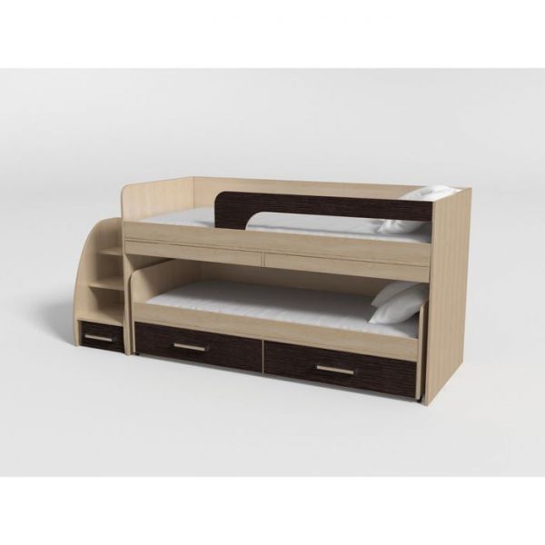 Лестница к 2-х яр. №11 дуб молочный/венге