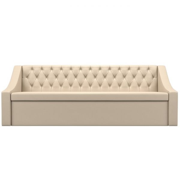 Кухонный прямой диван «Мерлин», механизм дельфин, рогожка, цвет серый