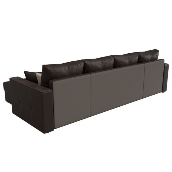 П-образный диван «Валенсия», механизм дельфин, рогожка, цвет серый