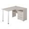 Стол СР-132С, угол правый, 1300 ? 1010 ? 750 мм, цвет белый жемчуг
