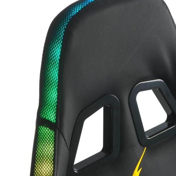 Кресло игровое SL™ ZEUS YS-900 черно-синее, с подсветкой и подставкой для ног