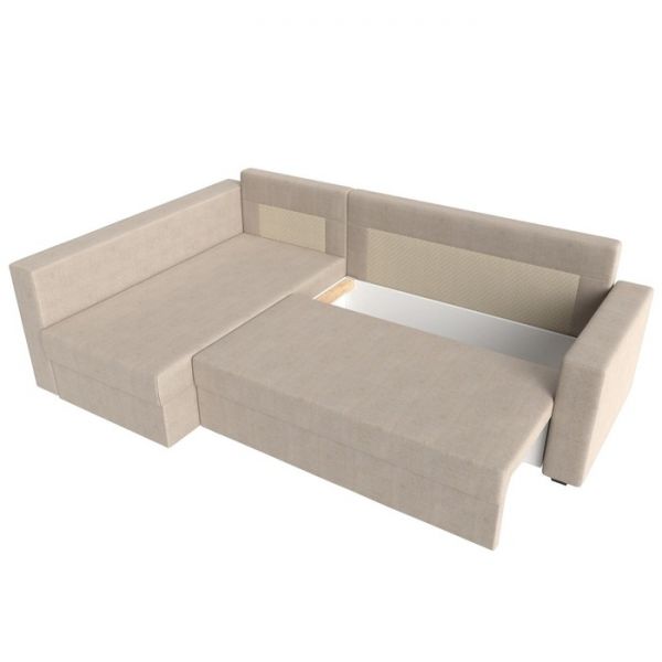 Угловой диван «Мансберг», механизм еврокнижка, угол левый, рогожка, цвет бежевый