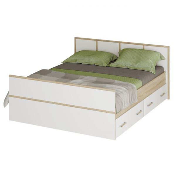 Кровать Сакура LIGHT 2000х1400 дуб сонома/белый