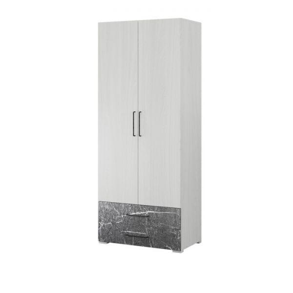 Шкаф двухстворчатый Теана 900х500х2200 ясень анкор светлый/МДФ мрамор дарк