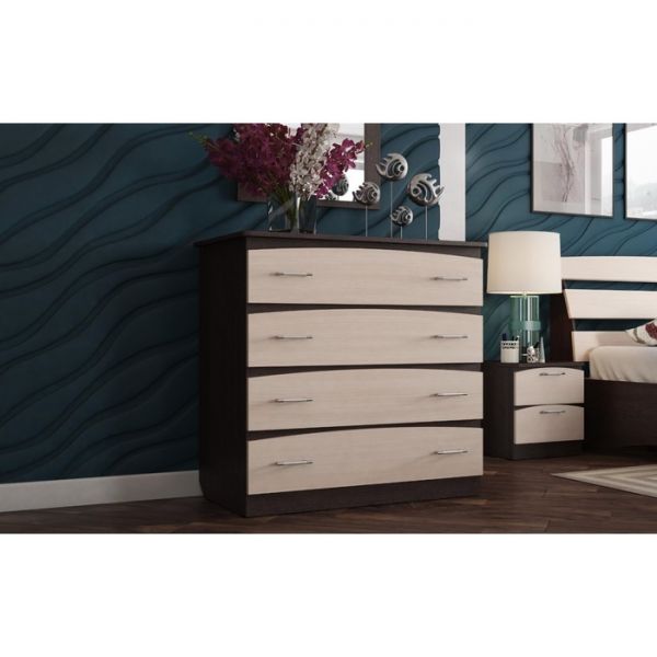 Комод К-6 900х940х480 Дуб выбеленный/Венге