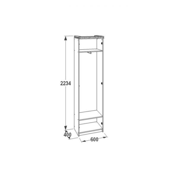 Шкаф 2-х дверный для одежды №2 «Ольга 13», цвет ясень анкор тёмный / ясень анкор светлый