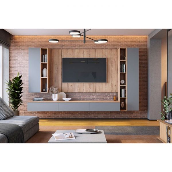 Полка с перегородками 1680 Сканди 200х314х1680 дуб бунратти