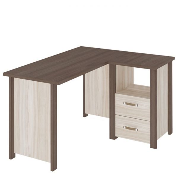 Стол угловой СТД-У, 1300 ? 1230 ? 755 мм, цвет нельсон / белый