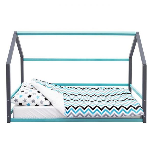 Детская кровать-домик Монтессори Бельмарко Svogen графит-мятный