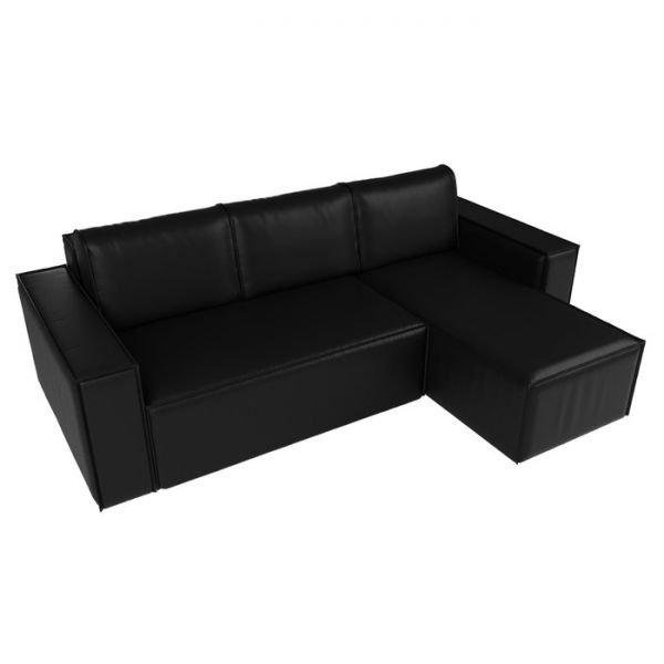 Угловой диван «Куба», механизм еврокнижка, экокожа, цвет бежевый