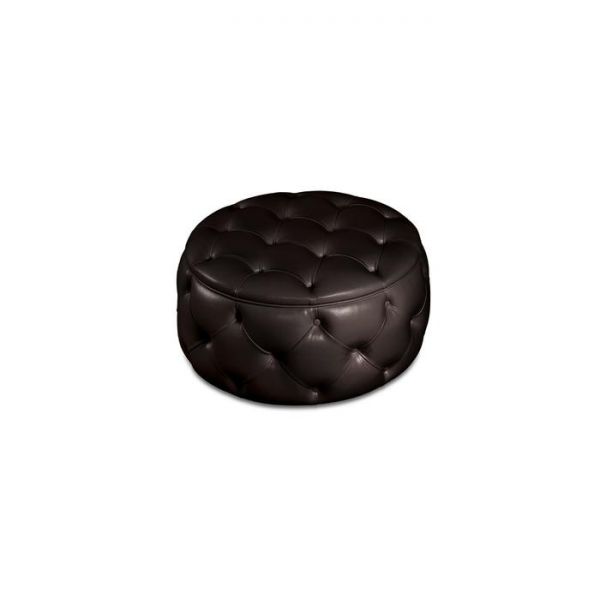 Пуф «Рондель большой», 900 ? 900 ? 450 мм, глухой, экокожа, цвет взбитые сливки