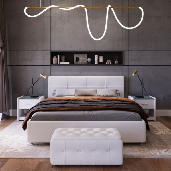 Кровать «Птичье гнездо New» с ПМ, 1400 ? 2000 мм, ЭКО деревянный каркас, 1 ящик, белый