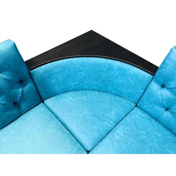 Кухонный угол "ПРИЗМА"  со спальным местом, ткань замша голубая