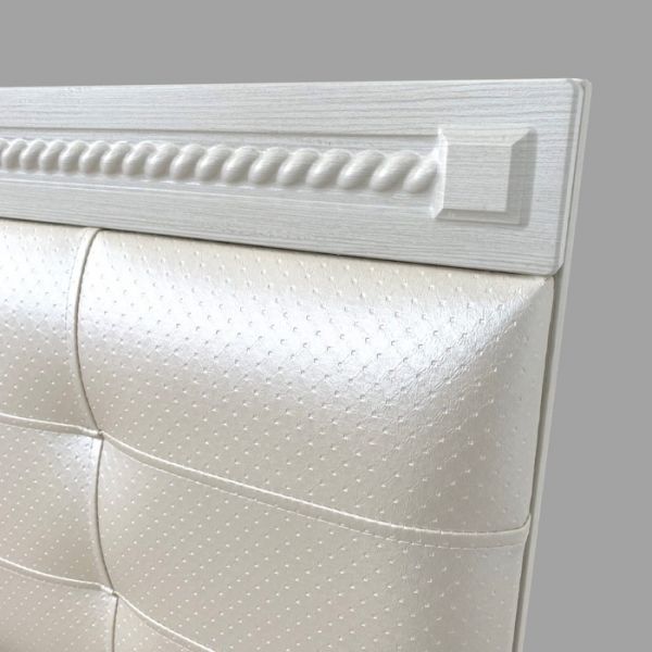 Кровать «Азалия 14 М» без ПМ, 1400 ? 2000, без основания, цвет бодега белый/белый пунто