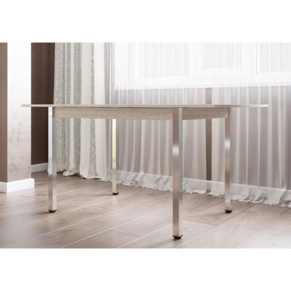 Стол обеденный №4 раздвижной 1200/1590х800х730 Ясень Шимо Светлый/Металлик