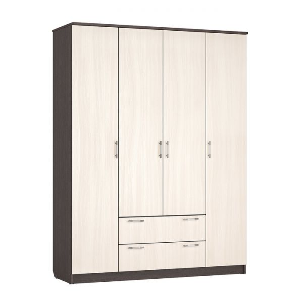 Шкаф 4-х створчатый ШР-4 2100х1600х550 с ящиками Дуб выбеленный/Венге