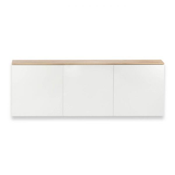 Тумба подвесная под ТВ 4, 1800х640х210, Дуб крафт золотой/Белый