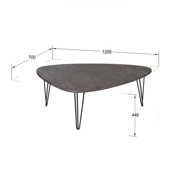 Стол журнальный «Престон», 1200 ? 700 ? 446 мм, цвет серый бетон