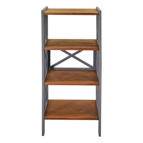 Стеллаж Лофт, полки из натурального дерева (90х42,2х31,6) Цвет полок Орех