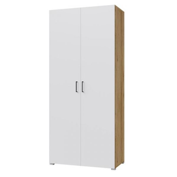 Шкаф 2х ств Лайт, 900х480х2052, Белый/ Дуб золотой