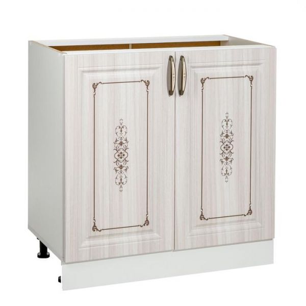Шкаф напольный Велес двухдверный 800х446х820 белый/сандал белый